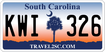 SC license plate KWI326