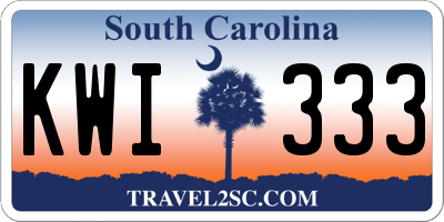 SC license plate KWI333