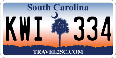 SC license plate KWI334