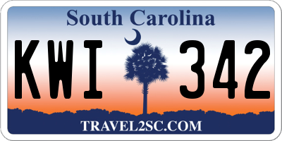 SC license plate KWI342