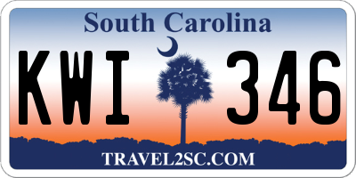 SC license plate KWI346
