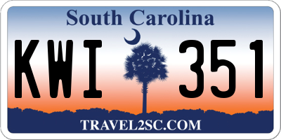 SC license plate KWI351