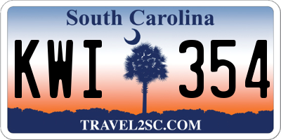 SC license plate KWI354