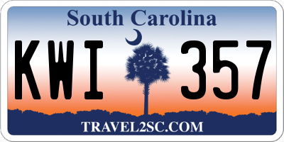 SC license plate KWI357