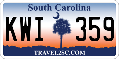 SC license plate KWI359