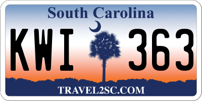 SC license plate KWI363