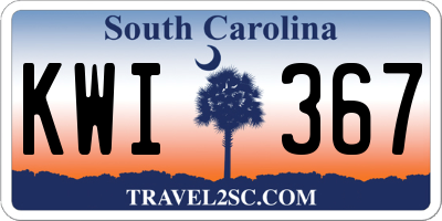 SC license plate KWI367
