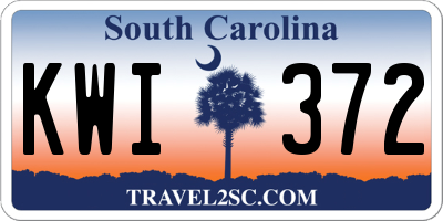 SC license plate KWI372