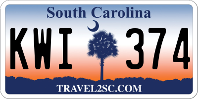 SC license plate KWI374