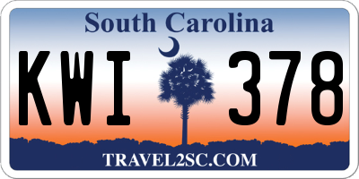 SC license plate KWI378