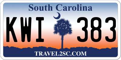 SC license plate KWI383