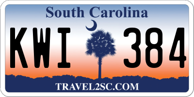 SC license plate KWI384