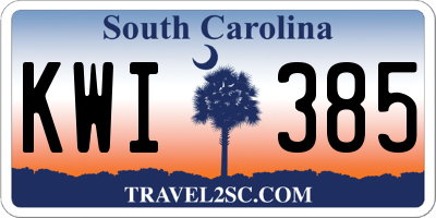 SC license plate KWI385