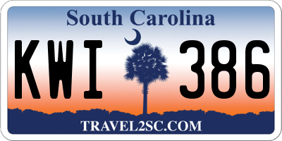 SC license plate KWI386