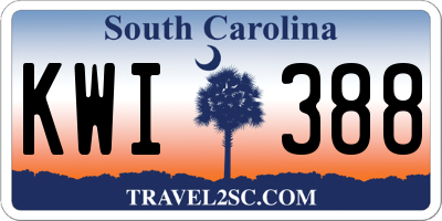 SC license plate KWI388