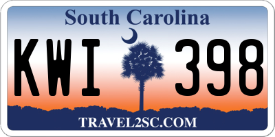 SC license plate KWI398