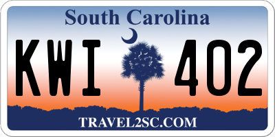 SC license plate KWI402