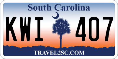 SC license plate KWI407