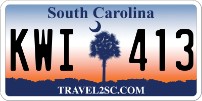 SC license plate KWI413