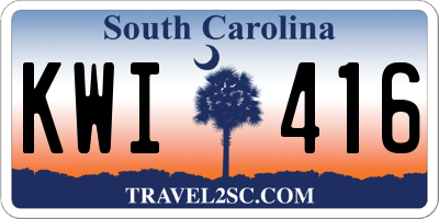 SC license plate KWI416