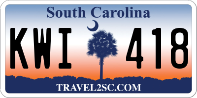 SC license plate KWI418