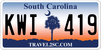SC license plate KWI419
