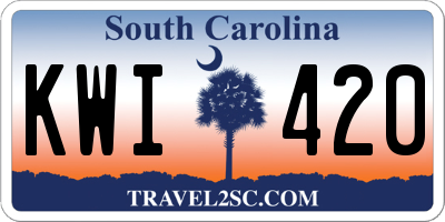 SC license plate KWI420