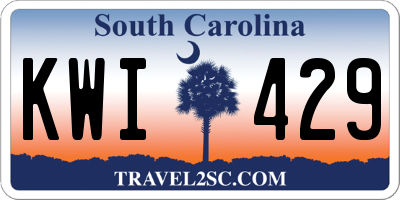 SC license plate KWI429