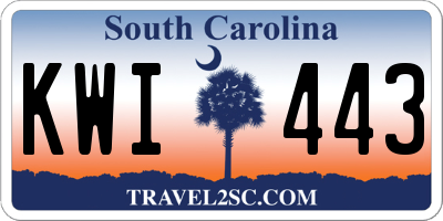 SC license plate KWI443