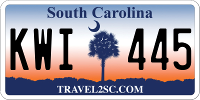 SC license plate KWI445