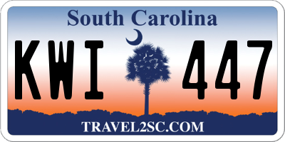 SC license plate KWI447