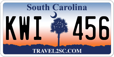 SC license plate KWI456