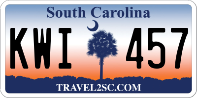 SC license plate KWI457