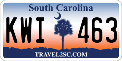 SC license plate KWI463