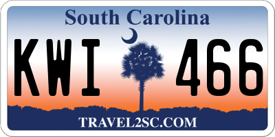 SC license plate KWI466