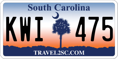SC license plate KWI475