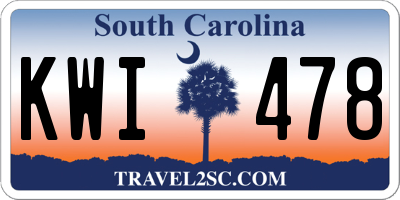 SC license plate KWI478