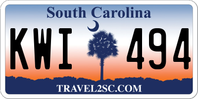 SC license plate KWI494