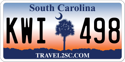 SC license plate KWI498