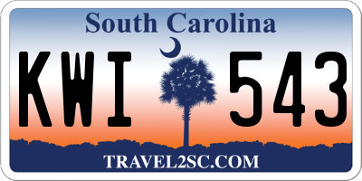 SC license plate KWI543