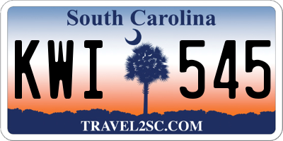 SC license plate KWI545