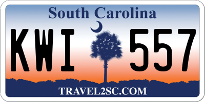 SC license plate KWI557