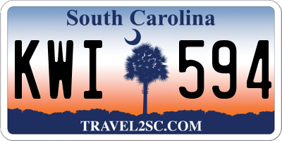 SC license plate KWI594