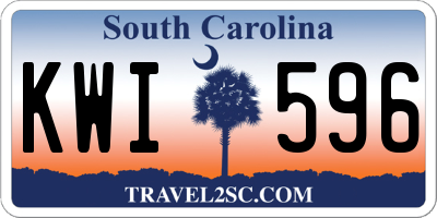 SC license plate KWI596