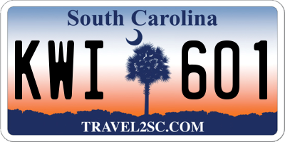 SC license plate KWI601