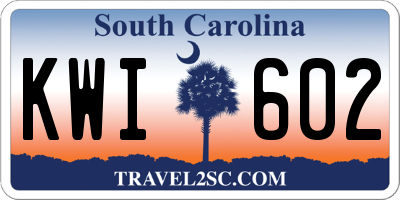 SC license plate KWI602