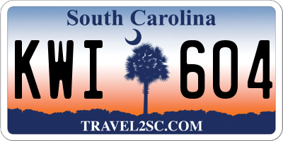 SC license plate KWI604