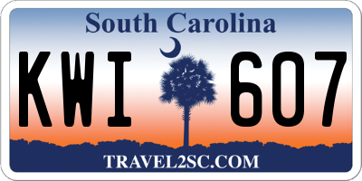 SC license plate KWI607