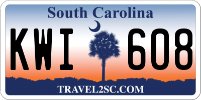 SC license plate KWI608
