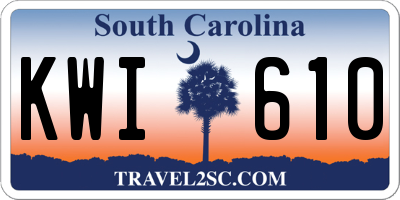 SC license plate KWI610